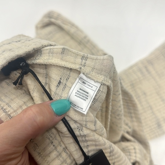 Monrow Marled Ribbed Cotton Blend Flared Pants size large. NWT.Cream color - Picture 8 of 8